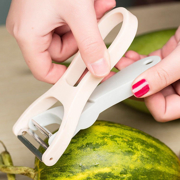 Ergonomic Anti-Slip Handle 2-in-1 Potato Carrot Peeler Stainless Steel Chopper Tool for Cutting Fruit Vegetables