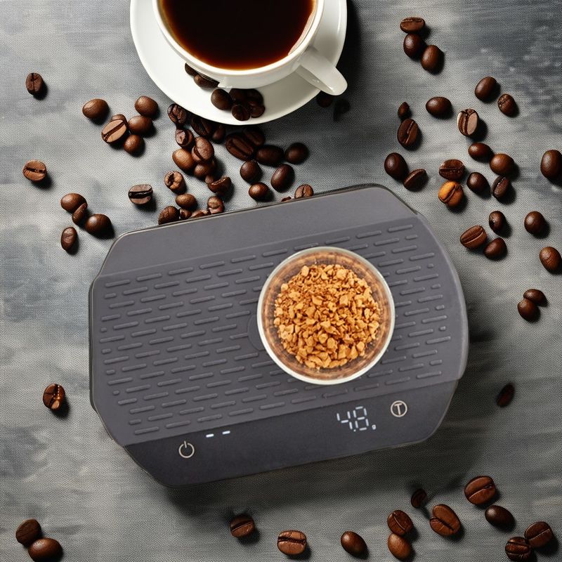 BAMBOO Kitchen Electronic Coffee Scale with Timer and Silicone Pad in Minimalist Design
