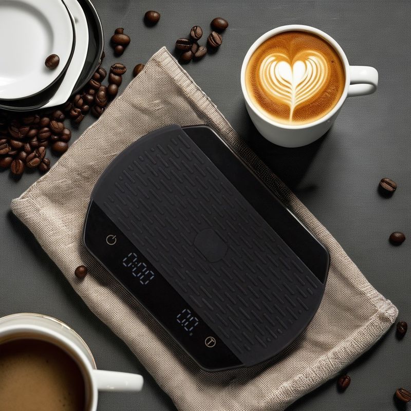 Minimalist Design Style 3kg/0.1g Compact Electronic Drip Coffee Scale with Timer Black