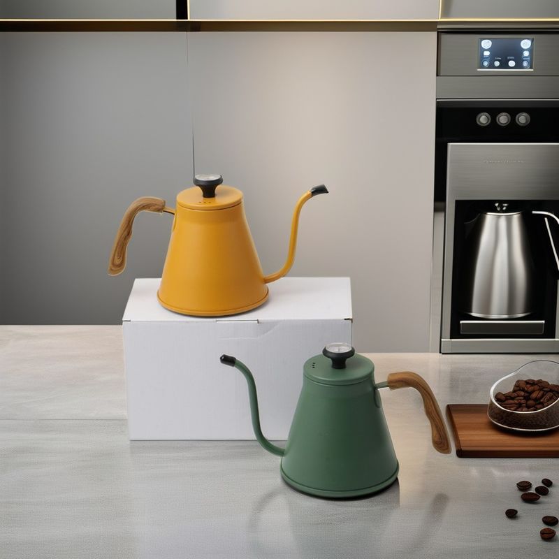 Gooseneck Coffee Kettle Set for Pour over Brewing Made of Food Grade Stainless Steel