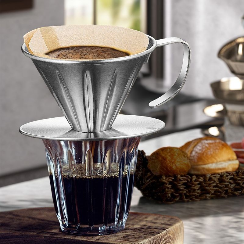 Unbreakable Stainless Steel Dripper for Milk Tea Portable Handle Foam Maker Included