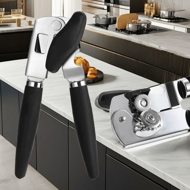 Manual Stainless Steel Can Beer Bottle Opener with Safe Smooth Edge and Flat Metal Design
