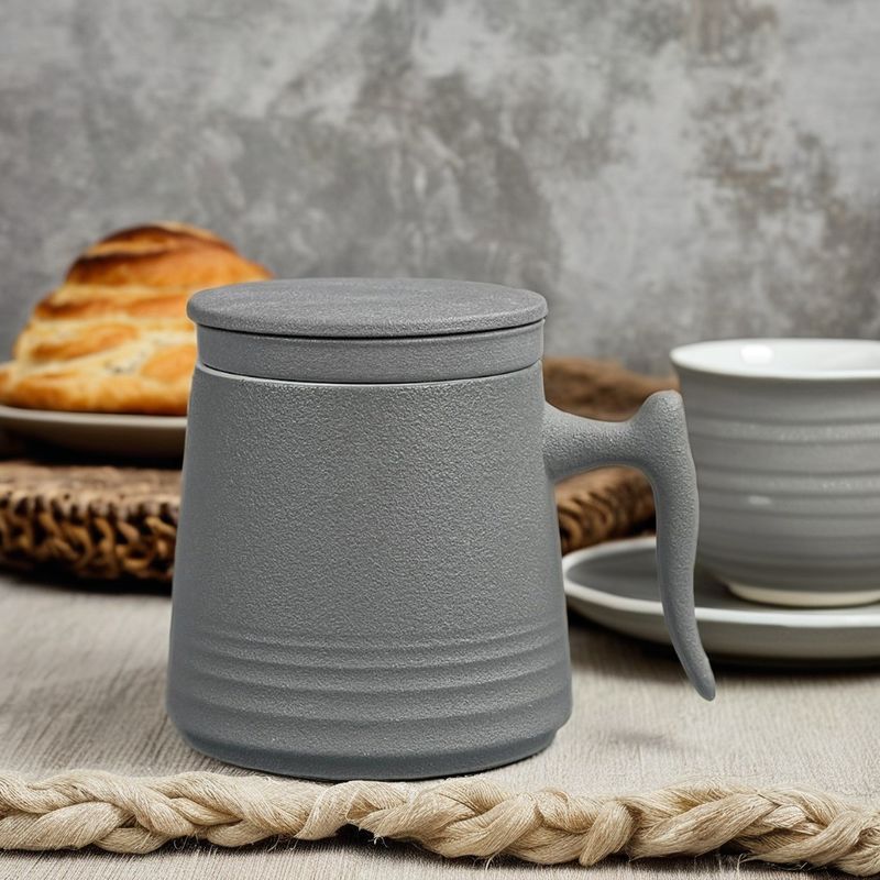 900cc Ceramic Tea Pot Set in White Porcelain with Cozy Coffee Cups and Elegant Saucers