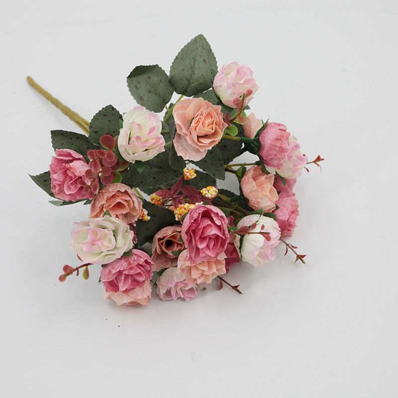 Elegant 21-Diamond Roses Fall Bouquet Dry Artificial Flowers for Mother's Day Wedding and Christmas Decor