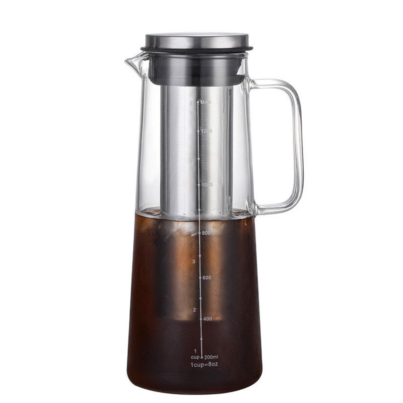 Stainless Steel Filter Iced Tea Coffee Pot with Large Capacity and Exquisite Design