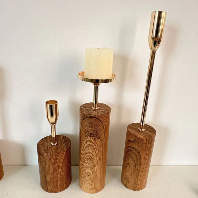Home Decor Essential Set of 6 Creative Ceramic Candlestick Holders for Pillar Candles