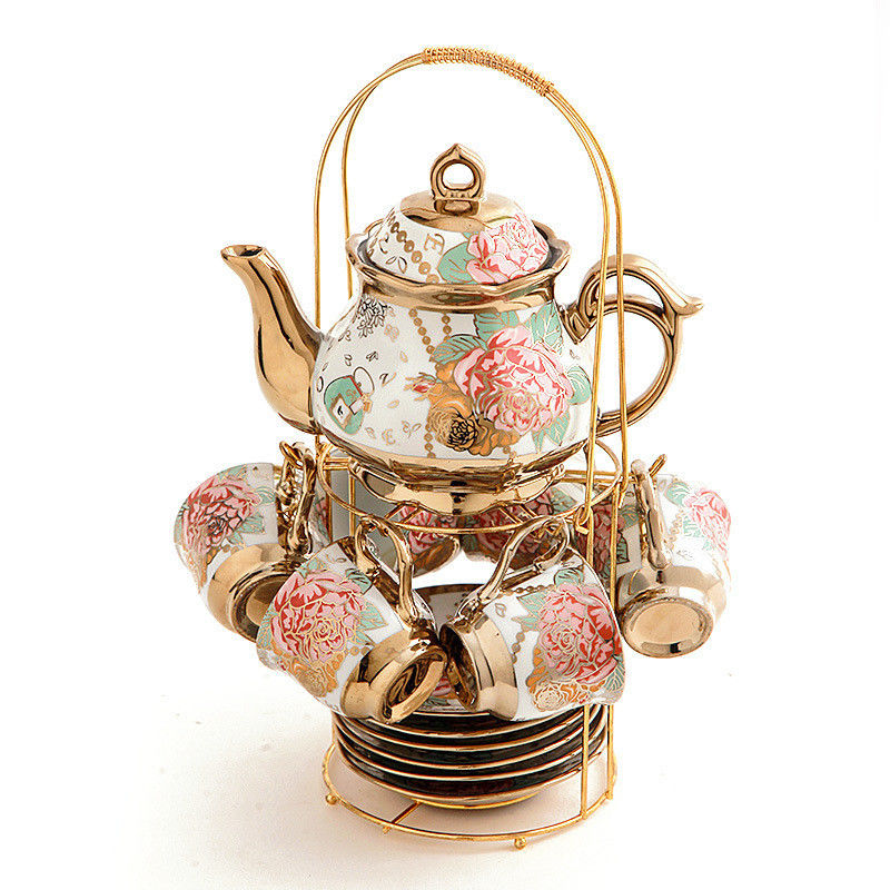 Customized Color Nordic Luxury Porcelain Tea Set for Coffee and Tea at Home or on the Go