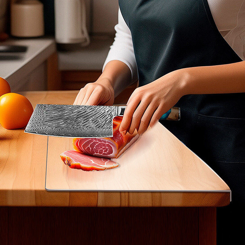 Durable Kitchen Tools Custom Logo Acrylic Chopping Block for Safe and Flexible Cutting