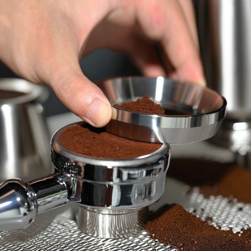Stainless Steel Coffee Beans Tamper Eco-Friendly Metal Ring for Portafilter Efficiency