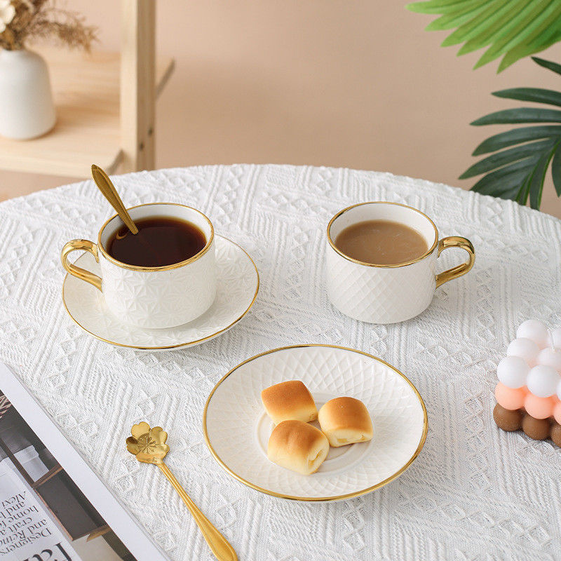 Modern Nordic Minimalist White Tea Cup Set Bone Luxury Bamboo Ins Style Box Packing