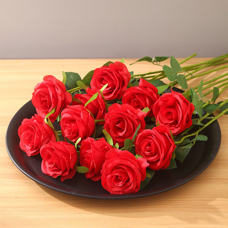Occassion Handmade 3D Silk Artificial Flowers and Leaves for Wedding Table Decoration