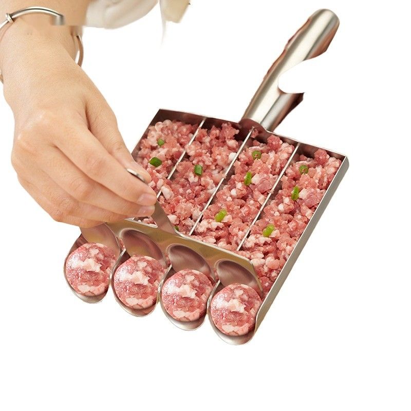 BAMBOO Meatball Maker Set Non-Stick Manual Spoon and Forks for Effortless Home Cooking