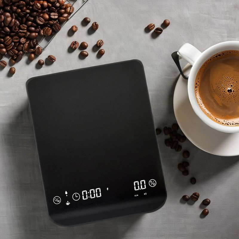 Stainless Steel 2024 Round Digital Coffee Weight Scale with Timer and Indicator Light
