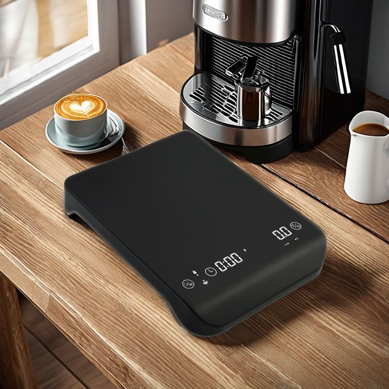 Minimalist Style 2024 Rechargeable Digital Coffee Scale with Timer and 0.1g Precision