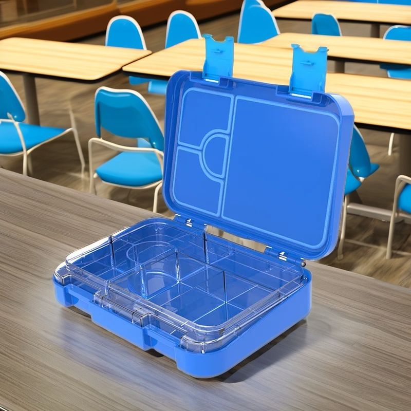 Leakproof Microwavable 2-Layer Grid Bento Lunch Box for Kids Prevents Odor All Ages School