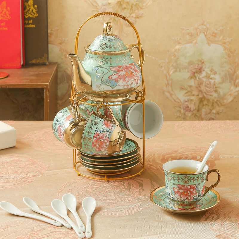 Coffee Equipment 13-Piece Ceramic Cup Set for Sustainable and English Fairy Tale Home