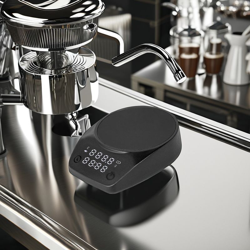 Coffee Milk Frother Foamer Mixer Type-C Espresso Scale with Digital Timer ABS Shell