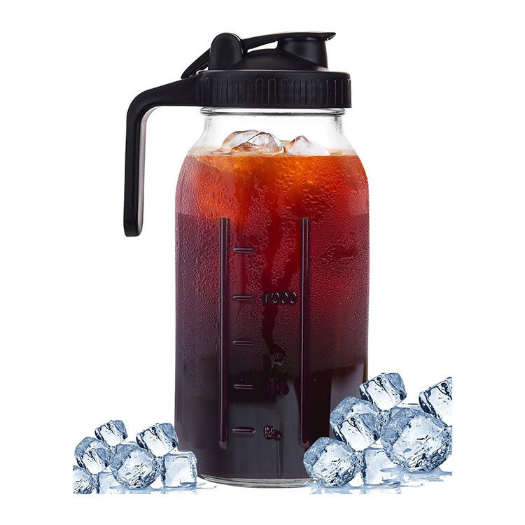 PP Plastic 64oz Ceramic Cold Brew Coffee Maker with Stainless Steel Filter and Spout Lid