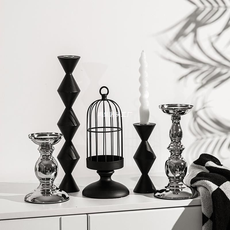 Home Dinner Table Decoration Vintage Metal Candleholder with Customized Sizes
