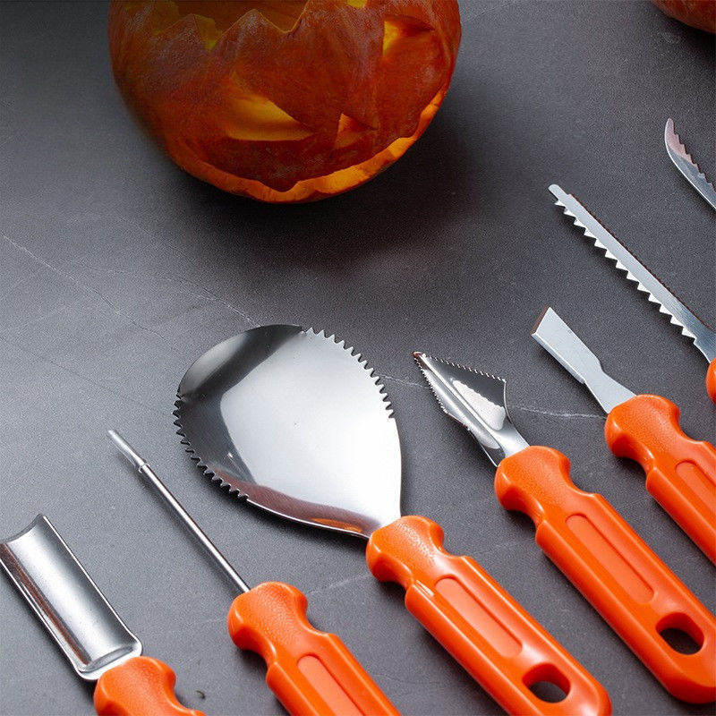 Plastic Halloween Fruit Decorating and Vegetable Carving Tools Set with Carrying Case
