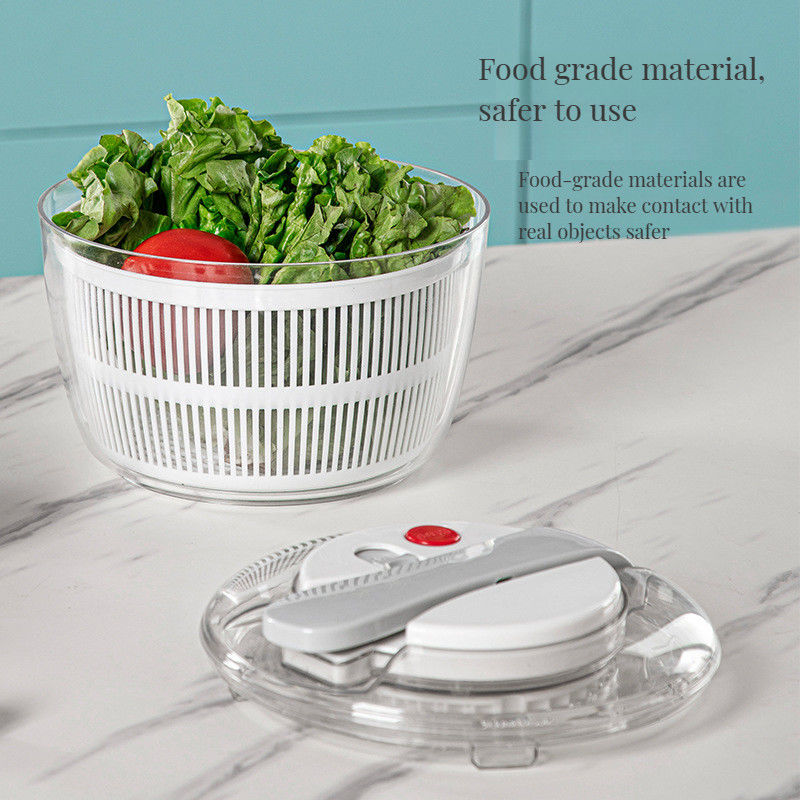One-Handed Bamboo Electric QuickPush Salad Spinner for Fast and Easy Salad Preparation