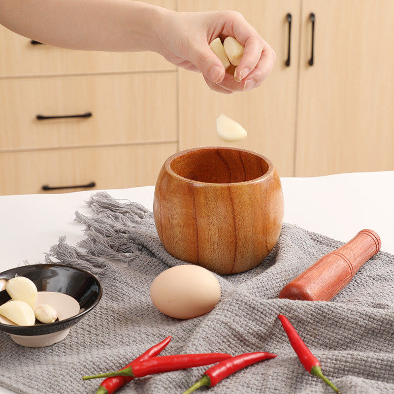 Hand Vegetable Slicer Made of Bamboo for Efficiently Grinding Herbs Garlic Walnuts Spices