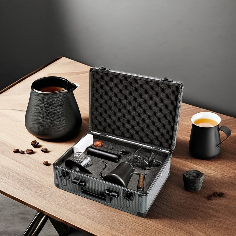 Gift Box Included Ceramic Coffee Set Modern Hand Brewed Kit in Minimalist Design