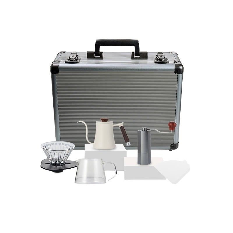 600ml Capacity Ceramic Porcelain Coffee Cup Set Six-Piece Kit with Filter Pot Scale