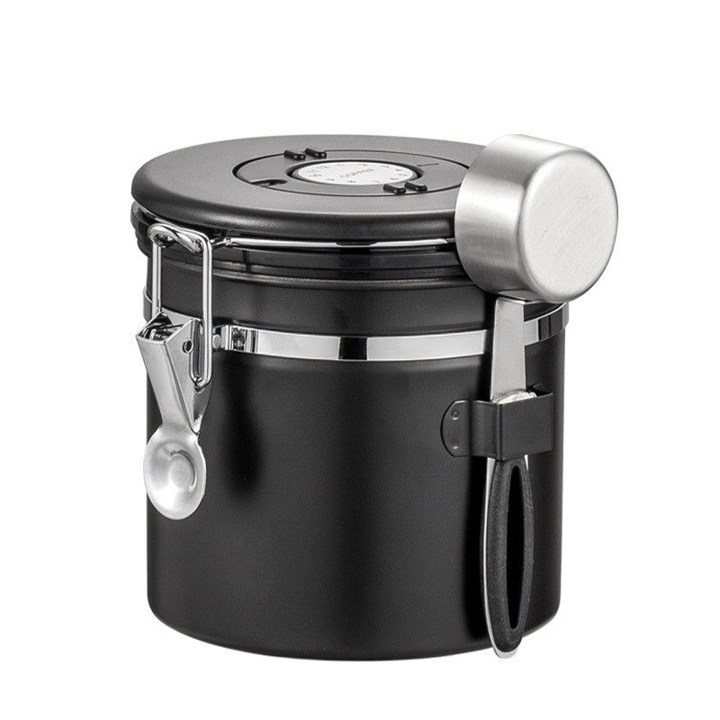 Customized Logo 1500ml Stainless Steel Coffee Bean Storage Container for Kitchen or Camping