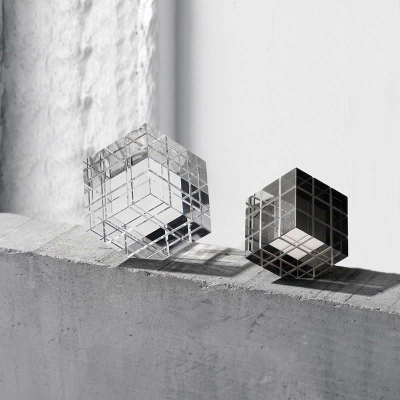Elevate Your Tabletop Decor with Elegant Modern Art Deco Rubik's Cube Glass Ornaments