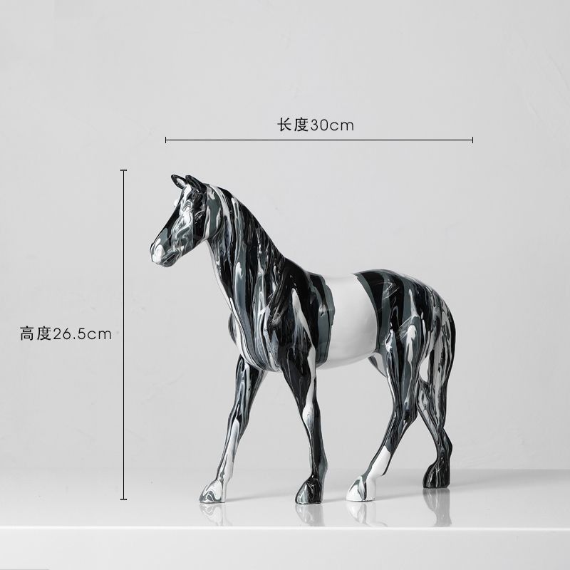 Nordic Luxury Horse Ornaments Colorful Lighting Sculpture Design for Home Decoration
