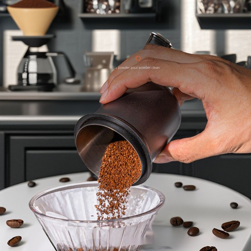 Modern Stainless Steel Design Hands-Free Inverted Coffee Dosing Cup with PP Plastic Type