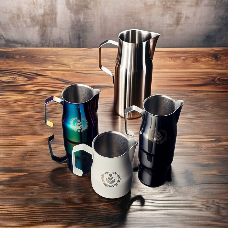 350ml/500ml Stainless Steel Milk Jug Stocked Pitcher for Espresso Coffee and Foam Milk