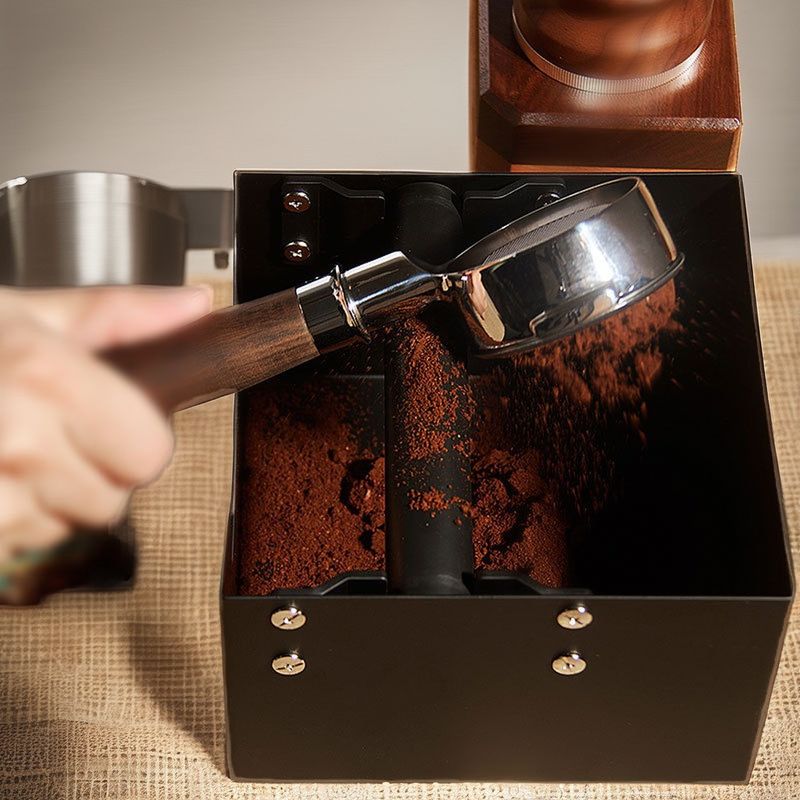 Stainless Steel Cuboid Coffee Knock Box Removable Knock Bar Anti-Slip Base for Home