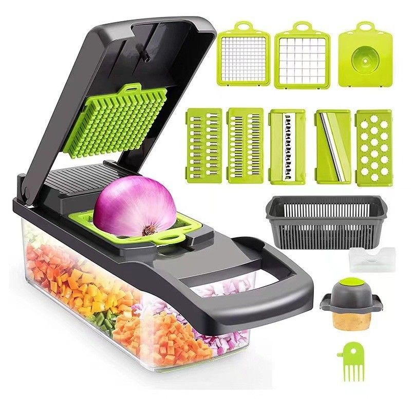 15 in 1 Multi-Functional Kitchen Tool Hand Vegetable Slicer for Onions Garlic and More