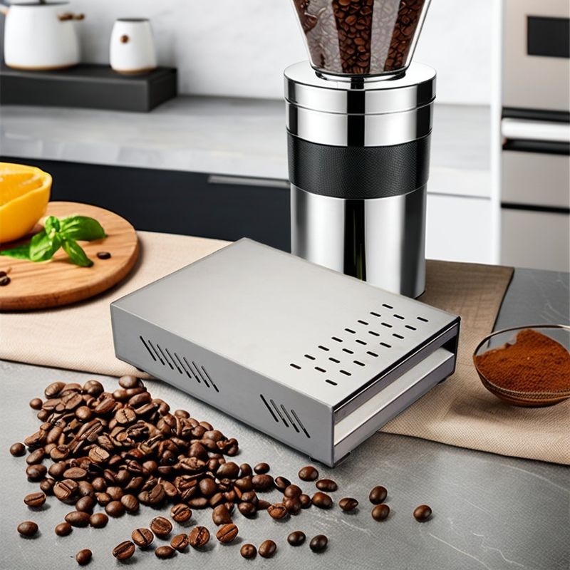Classic Bag Shape Knock Box Drawer Thickened Stainless Steel Container for Coffee Grounds
