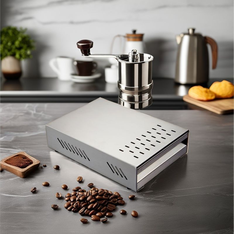 Coffee Tea Tools Thickened Drawer Type Stainless Steel Coffee Knock Container with Rod