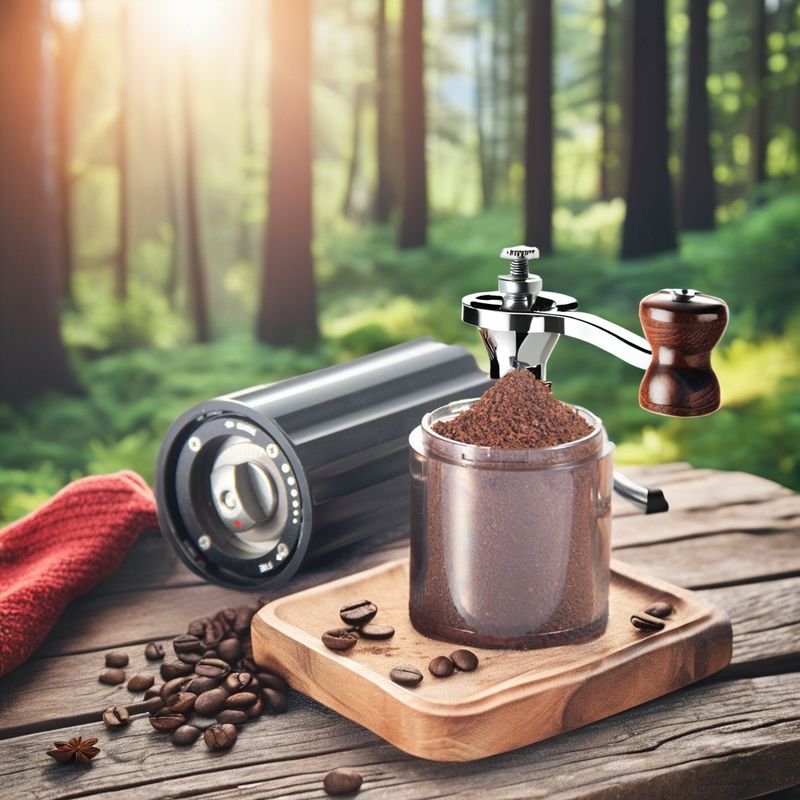 Black Portable Handheld Coffee Grinder Stainless Steel Burr Wood Metal Utensils Type Grinding Machine