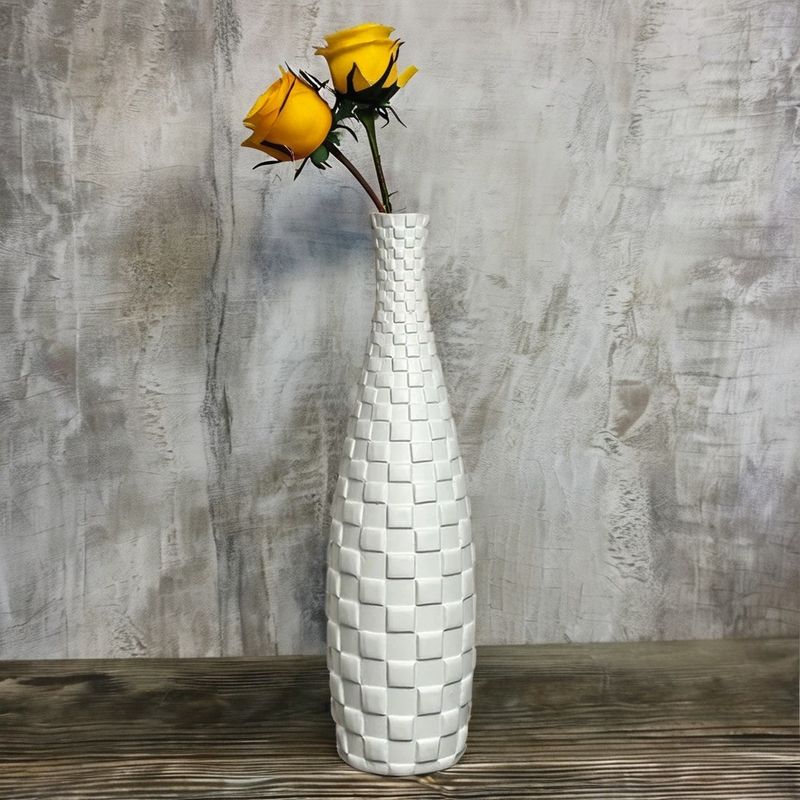 Customized Elegant Modern Chic Tall White Capiz Shell Vase Mother of Pearl Home Decorative
