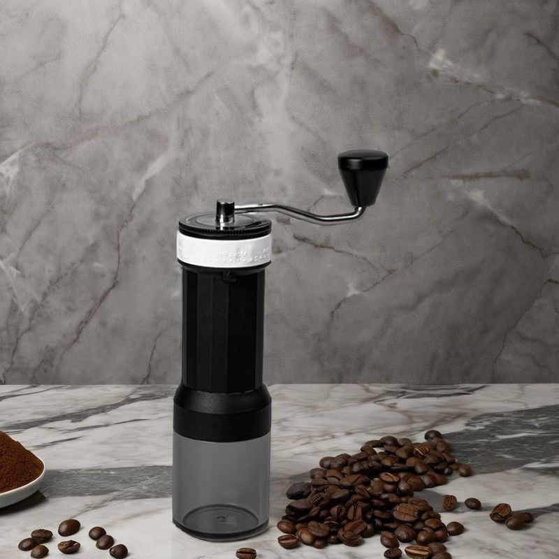 Adjustable Settings Ceramic Burr Coffee Mill Manual Hand Grinder with Modern Design Stainless Steel Plastic Material