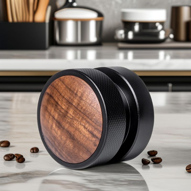 51mm 53mm 58.35mm Gravitational Force Espresso Tamper and Distributor with Silver Cap