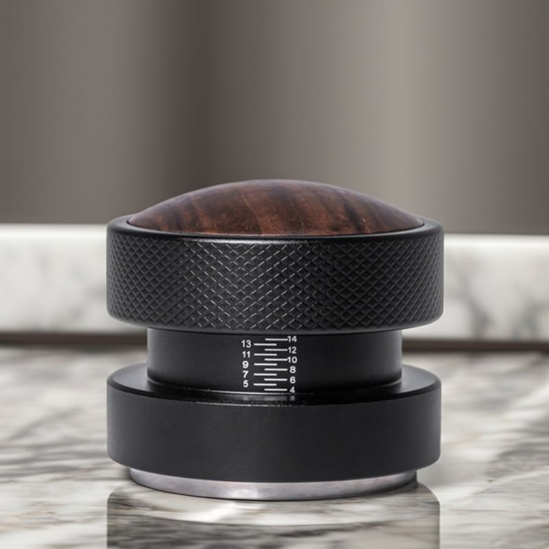 58mm Silver Walnut Wood Cap Coffee Tamper Eco-Friendly Metal Espresso Tool for Cafe