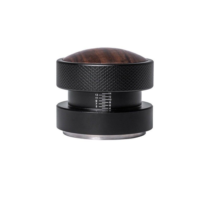 51mm 53mm 58.35mm Espresso Tamper Walnut Wood Cap Stainless Steel Base Metal Material