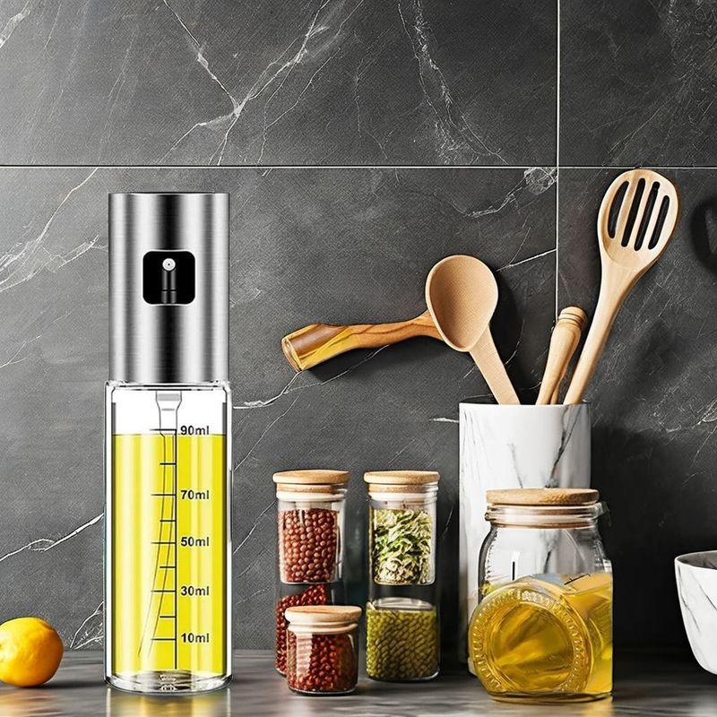 2024 Glass BBQ Barbecue Bottle Set Kitchen Tools with Olive Oil Sprayer Cleaning Brush Funnel