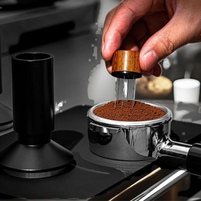 Espresso Perfection 2-in-1 Coffee Tamper WDT Needle Distributor for Professional 51mm 53mm 58mm Sizes