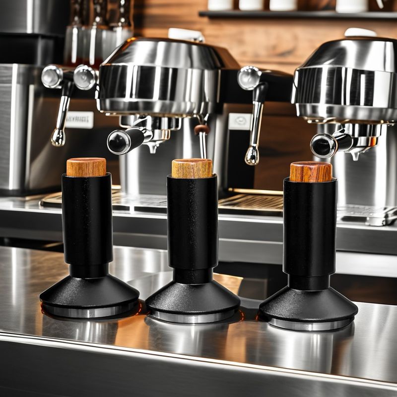 Wooden 2-in-1 Coffee Tamper and Needle Distributor for Perfect Espresso 51mm 53mm 58mm