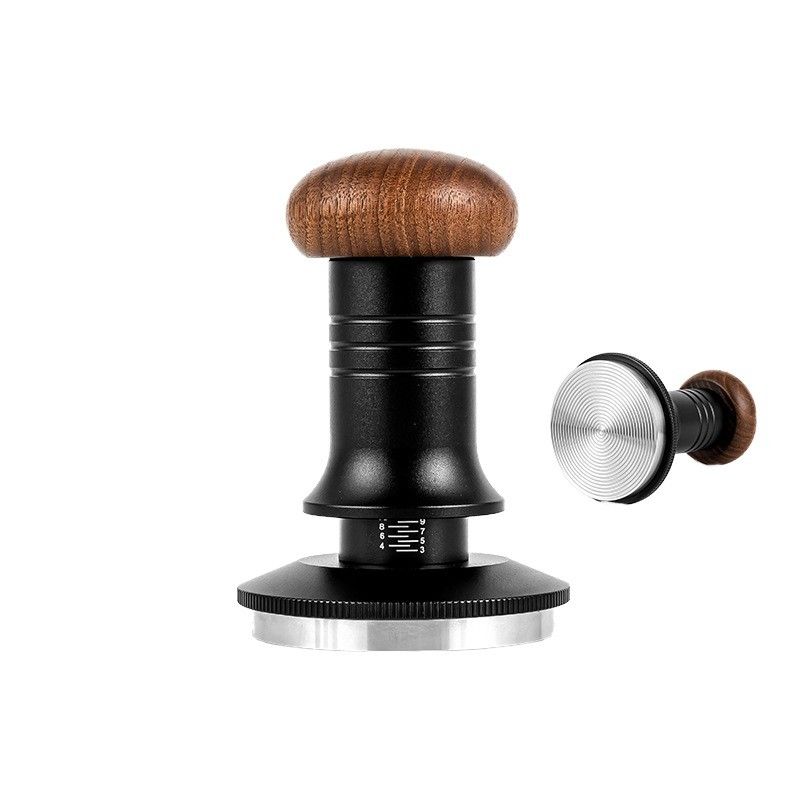 Adjustable 51/53/58mm Solid Wood Handle Coffee Tamper Set for Barista Cafe Kitchen
