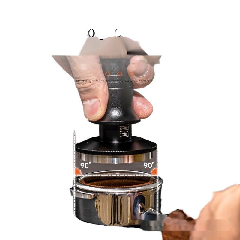 Home Espresso Adjustable Depth Stainless Steel Ripple Base Coffee Tamper with Solid Wood Handle 51/53/58mm Set