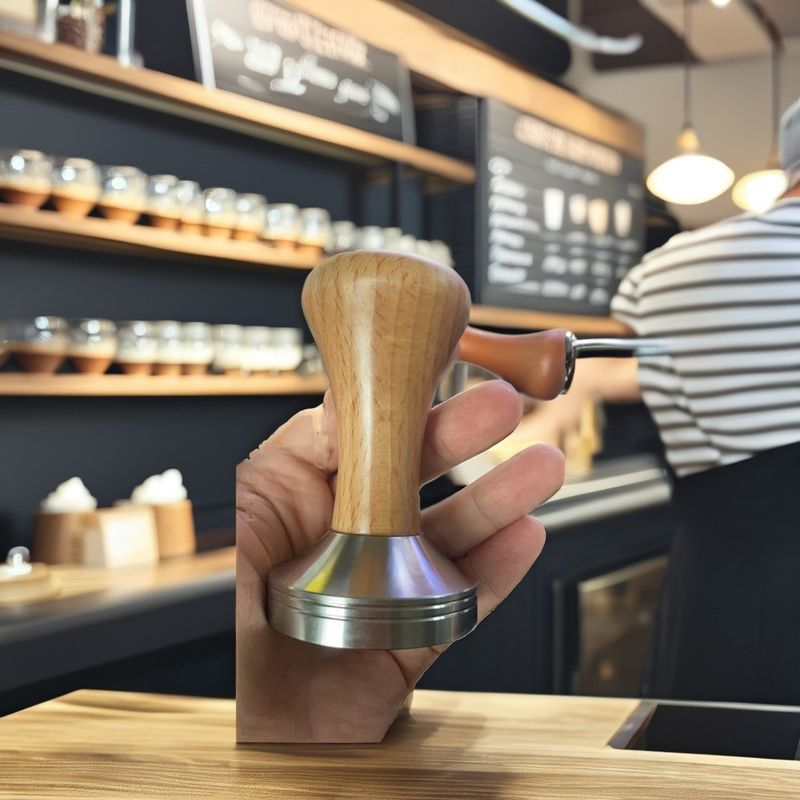 Wood Handle Stainless Steel Coffee Tamper Set for Pressing Coffee Powder at Home Cafe