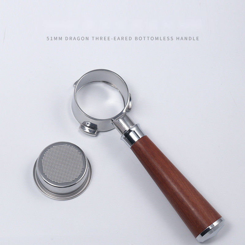 Customized Color 51mm Ceramic Coffee Portafilter with Novelty Design Bottomless Handle